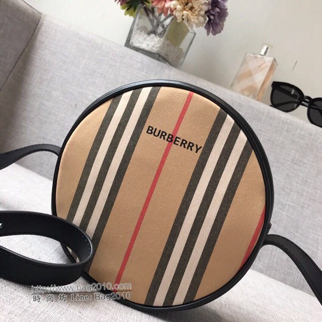 Burberry專櫃新款女包 巴寶莉塗鴉圓餅迷你包 經典格紋斜挎女包  db1188